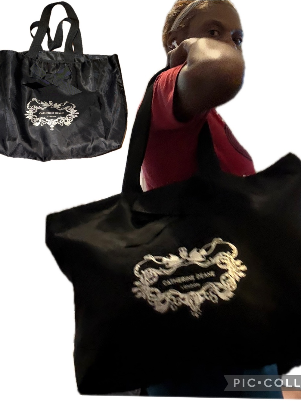 Catherine Deane London Black Ribbon Tote Bag